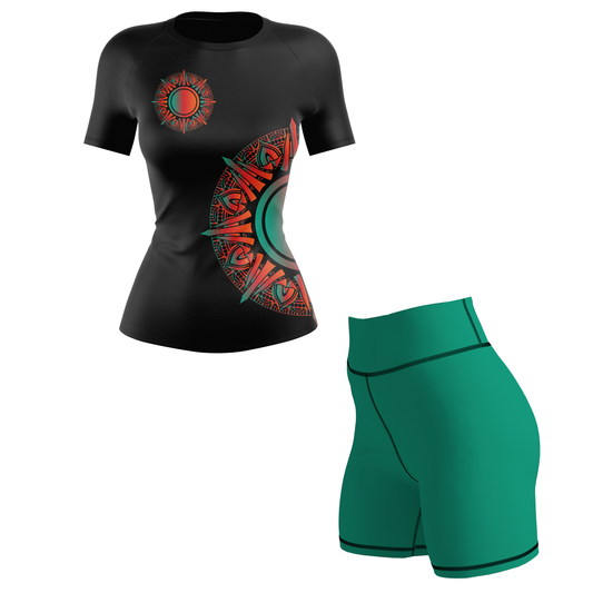 Sun Mandala Women's BJJ Rash Guard - Shortsleeve