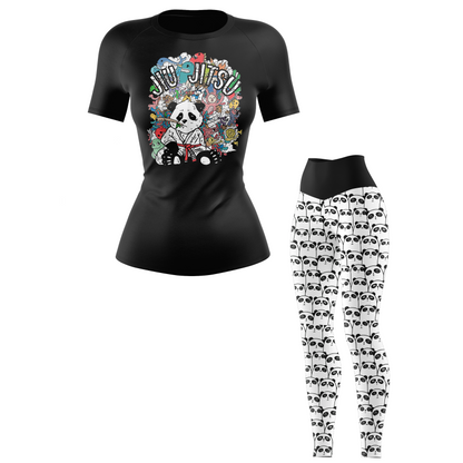 Panda Doodle Women’s BJJ Rash Guard - Short Sleeve