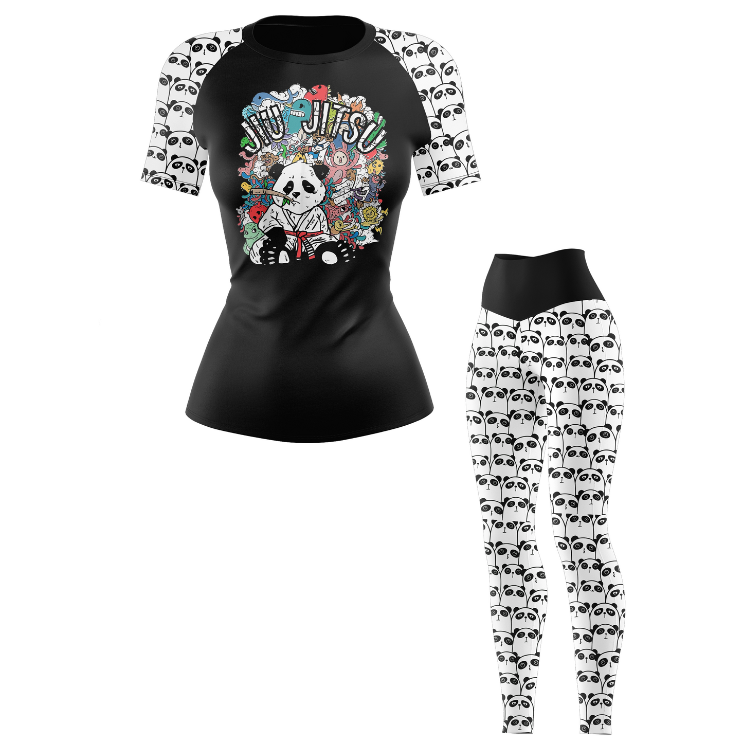 Panda Doodle Women’s BJJ Rash Guard - Short Sleeve