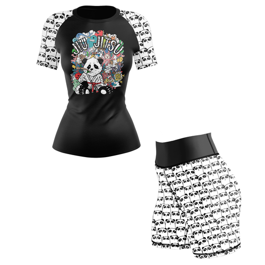 Panda Doodle Women’s BJJ Rash Guard - Short Sleeve