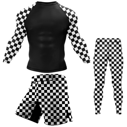 Checkered BJJ Rash Guard