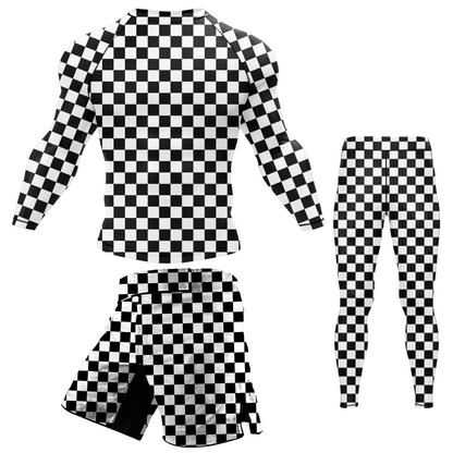Checkered BJJ Rash Guard