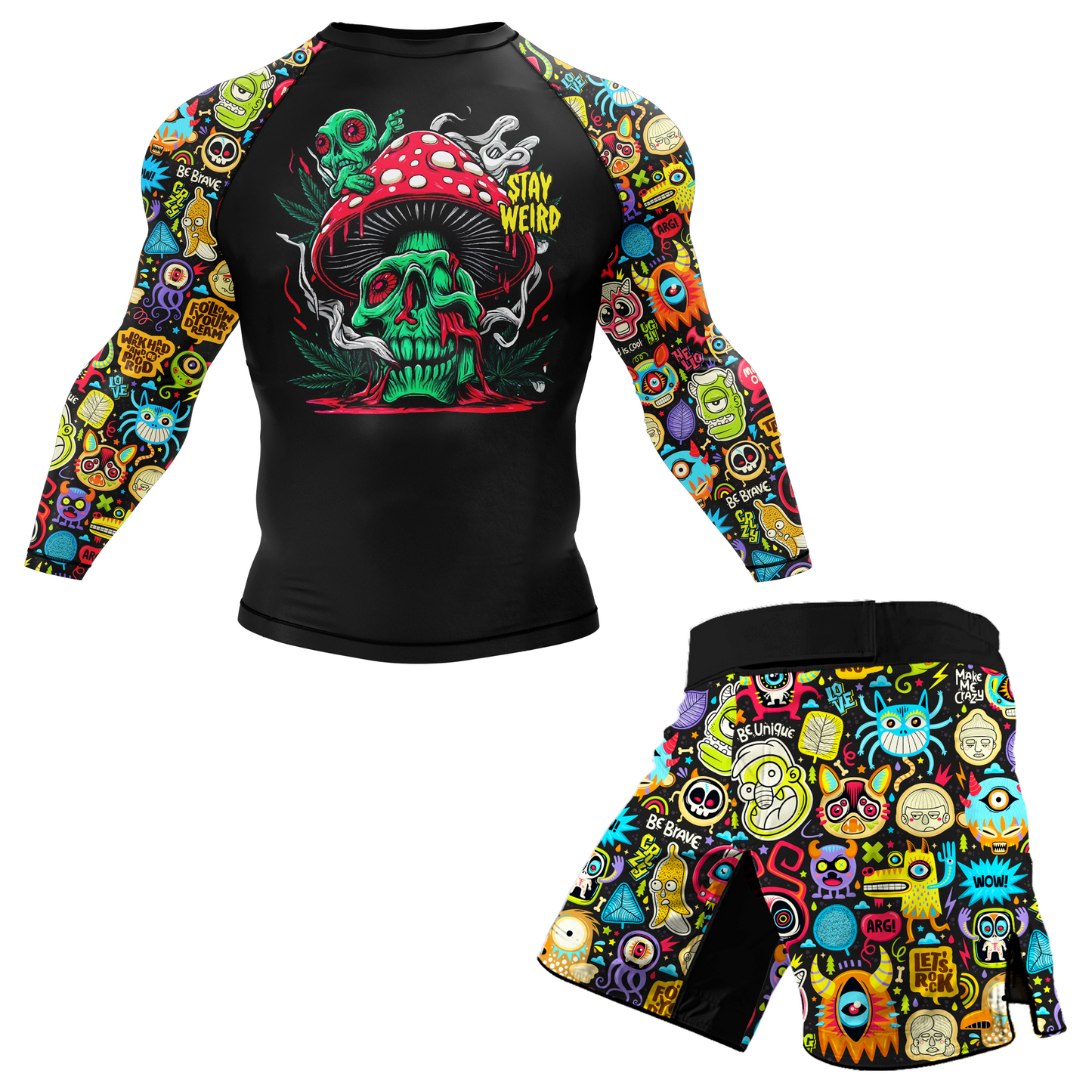 Stay Weird Doodle BJJ Rash Guard