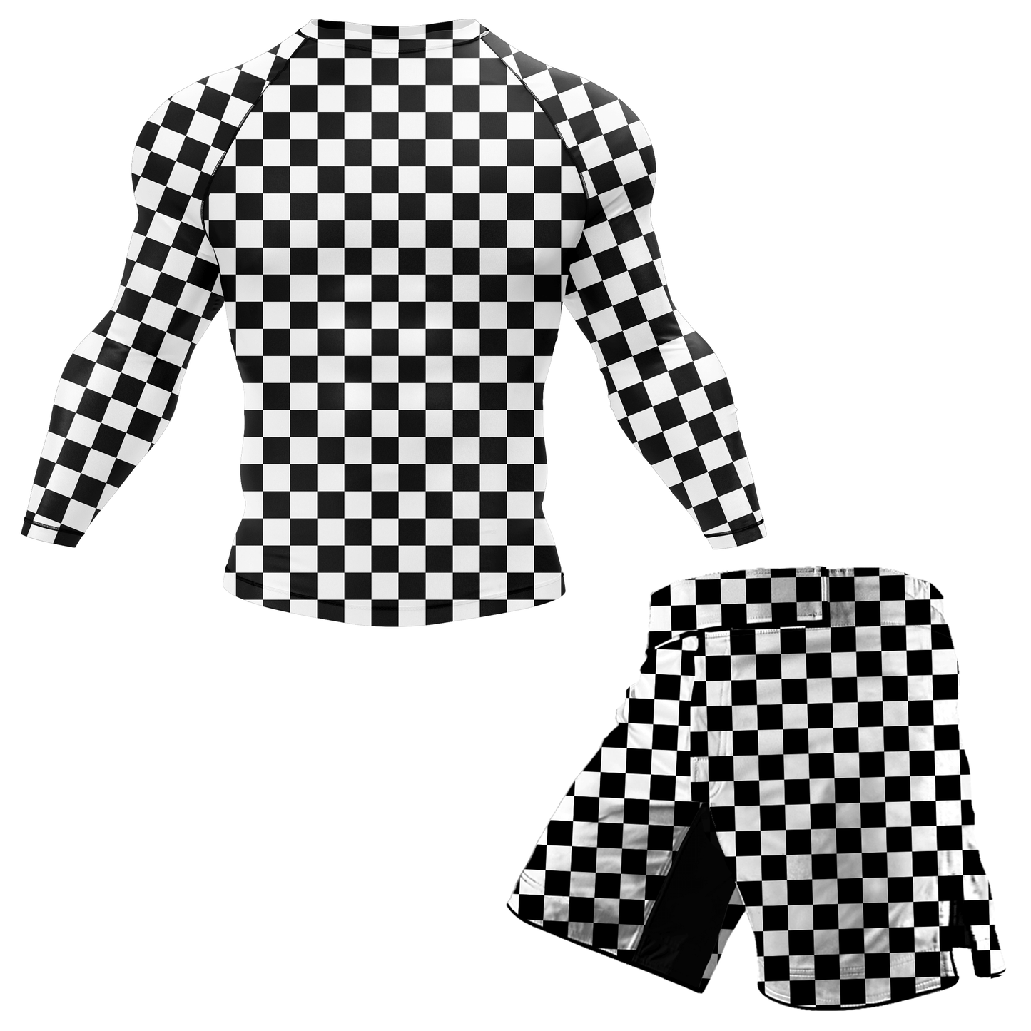 Checkered BJJ Rash Guard