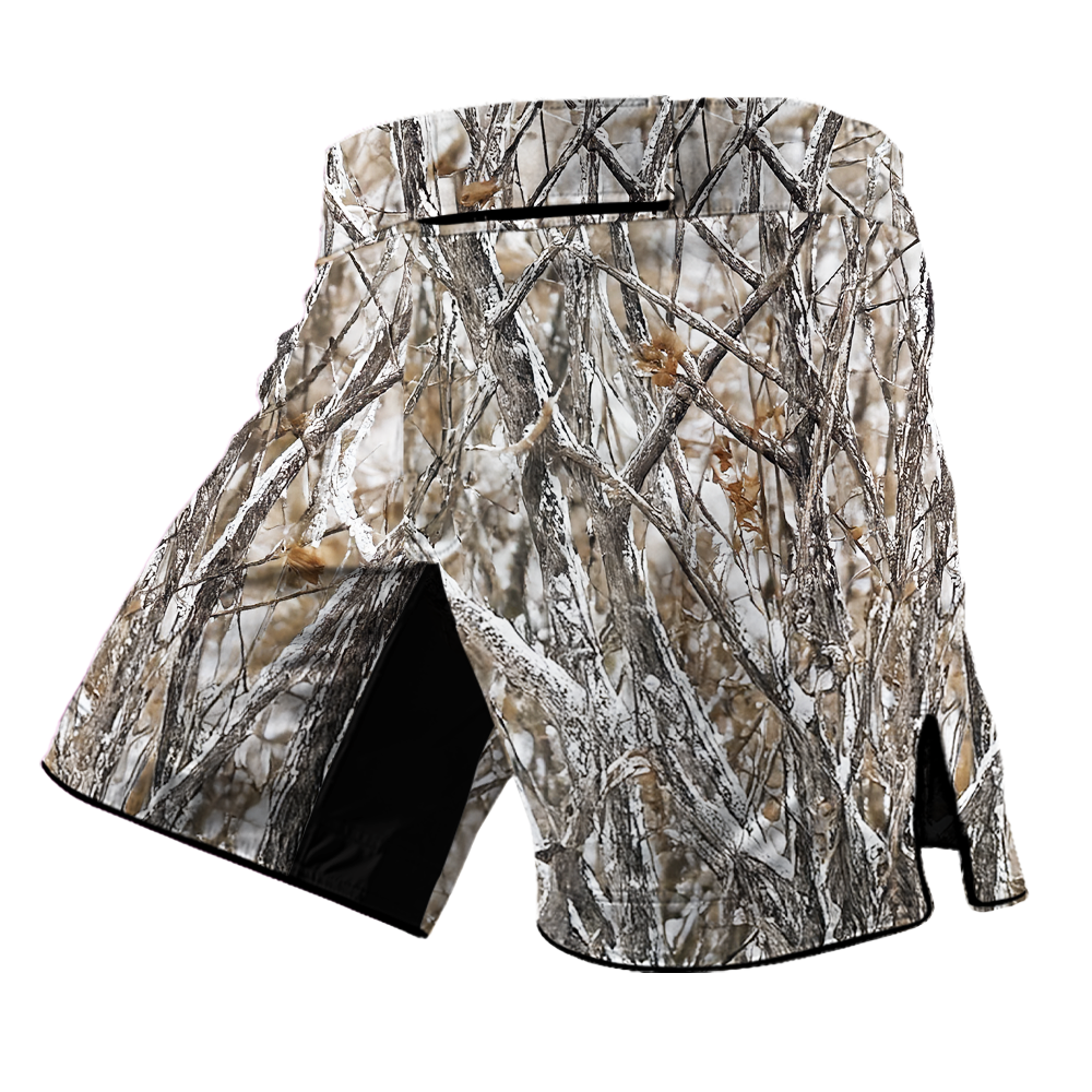 White Camo Tree Kids BJJ Shorts