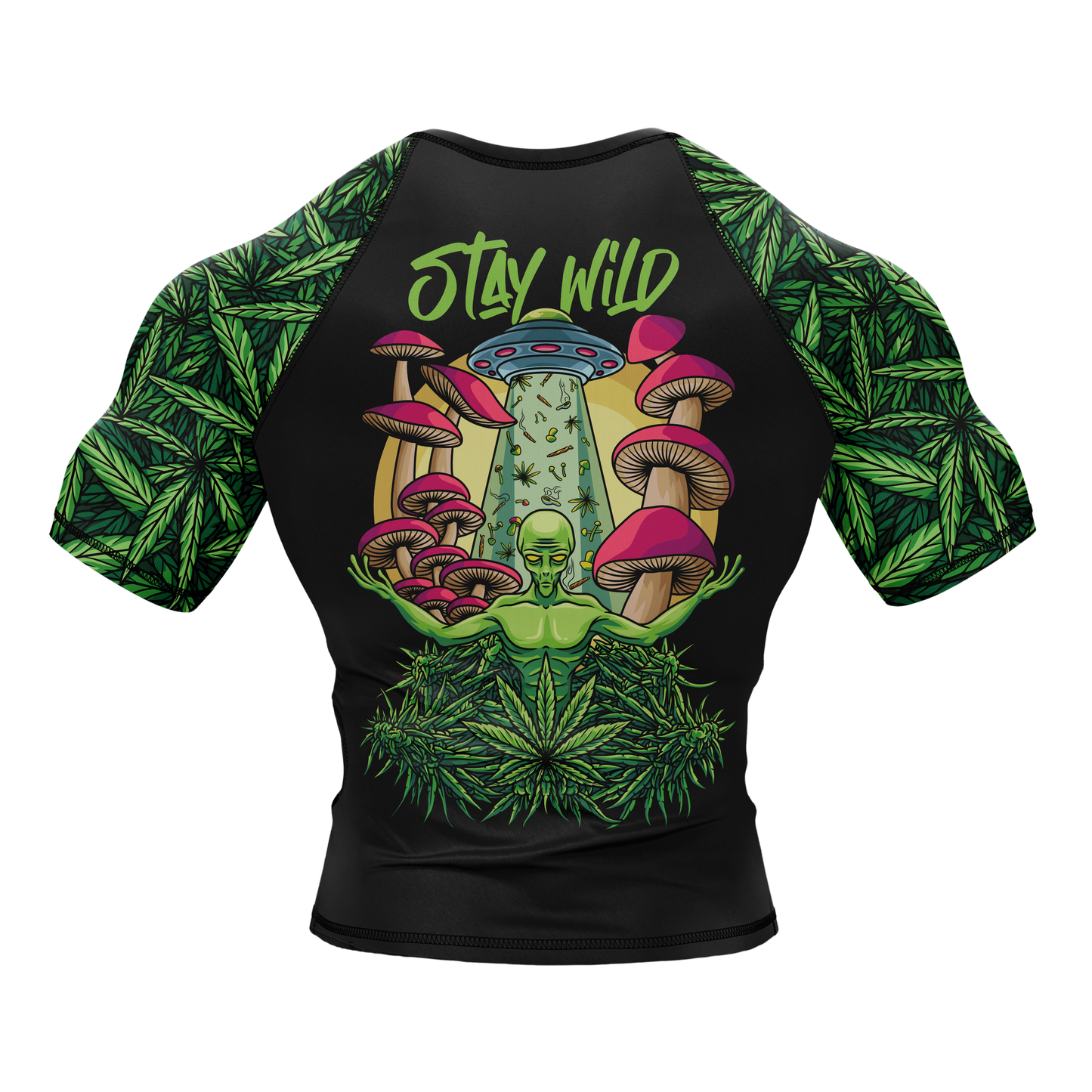 Galactic Mushroom BJJ Rash Guard - Short Sleeve