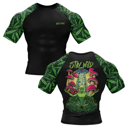 Galactic Mushroom BJJ Rash Guard - Short Sleeve