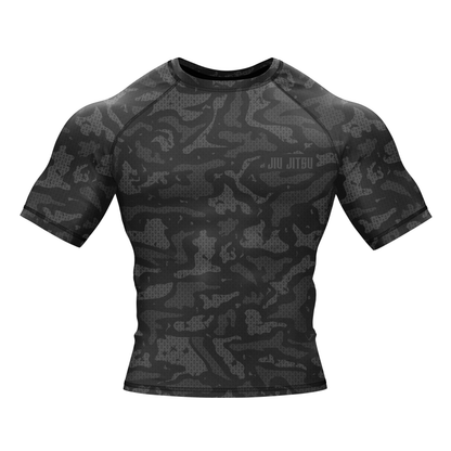 Jiu Jitsu Grey Camo BJJ Rash Guard - Shortsleeve