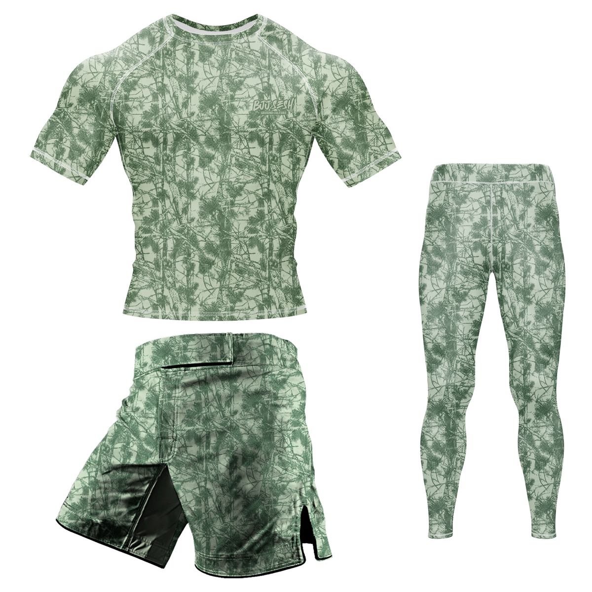 Green Forest Camo BJJ Rash Guard