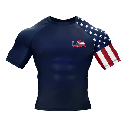 United States BJJ Rash Guard - Short Sleeve