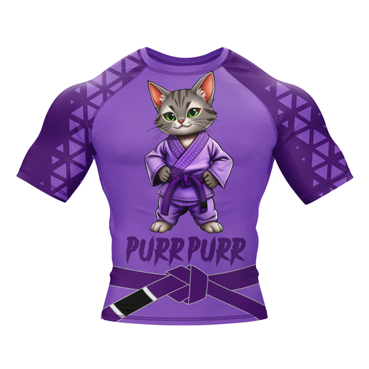 Purr Purr Belt BJJ Rash Guard - Short Sleeve