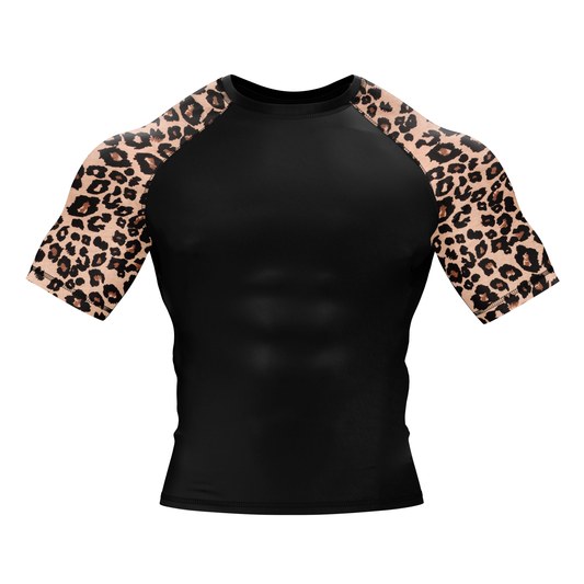 Leopard Takedown BJJ Rash Guard - Short Sleeve