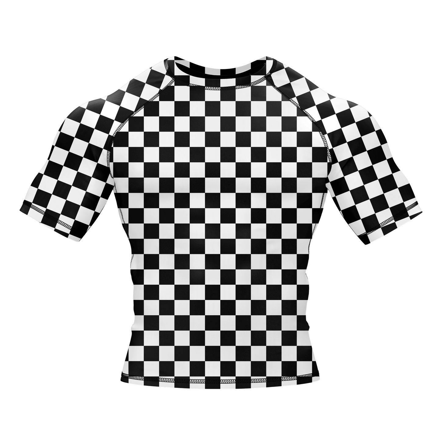 Checkered BJJ Rash Guard - Shortsleeve