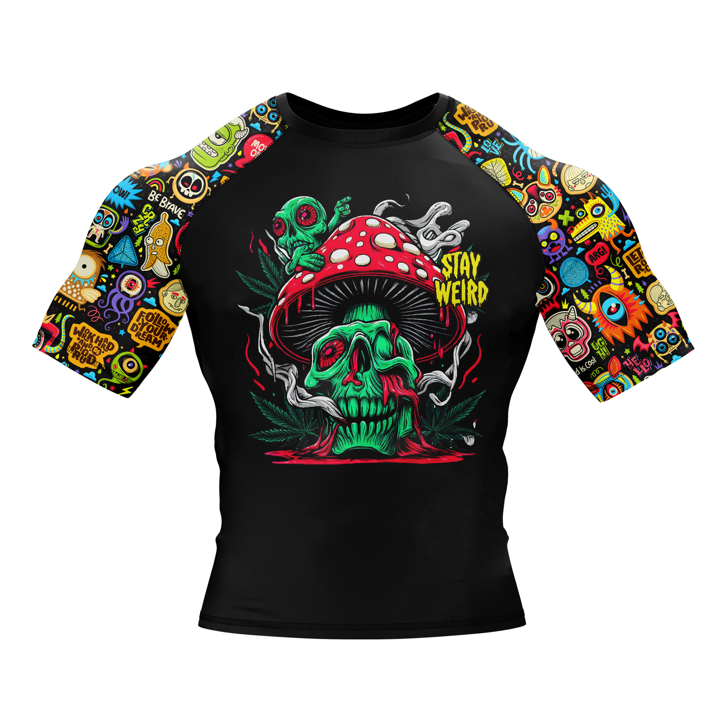 Stay Weird Doodle BJJ Rash Guard - Shortsleeve