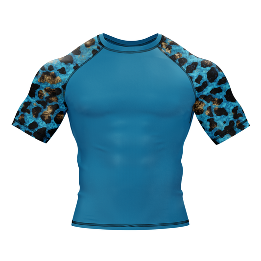 Blue Leopard BJJ Rash Guard - Shortsleeve
