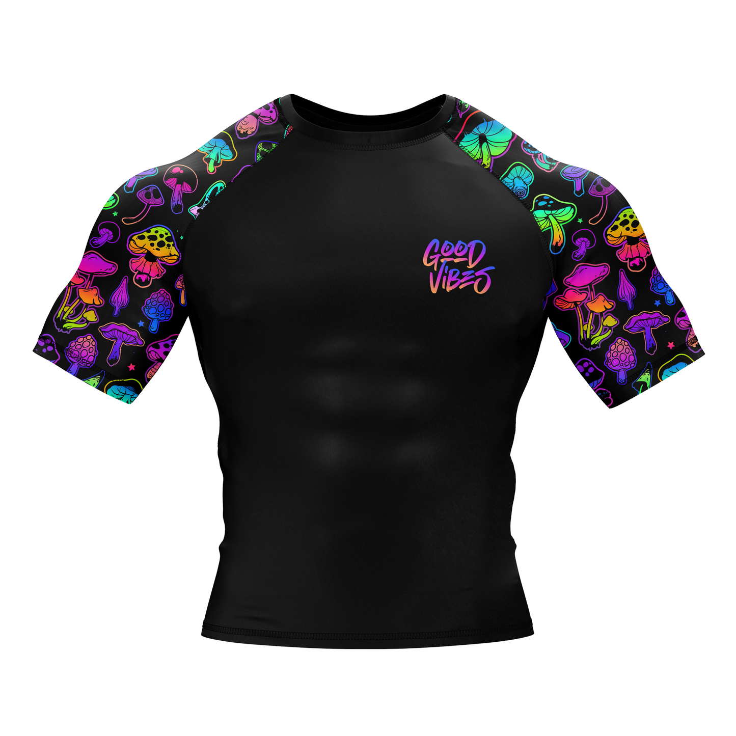 Psychedelic Mushroom BJJ Rash Guard - Short sleeve