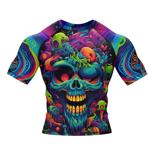 Psychedelic Lock BJJ Rash Guard - Short sleeve