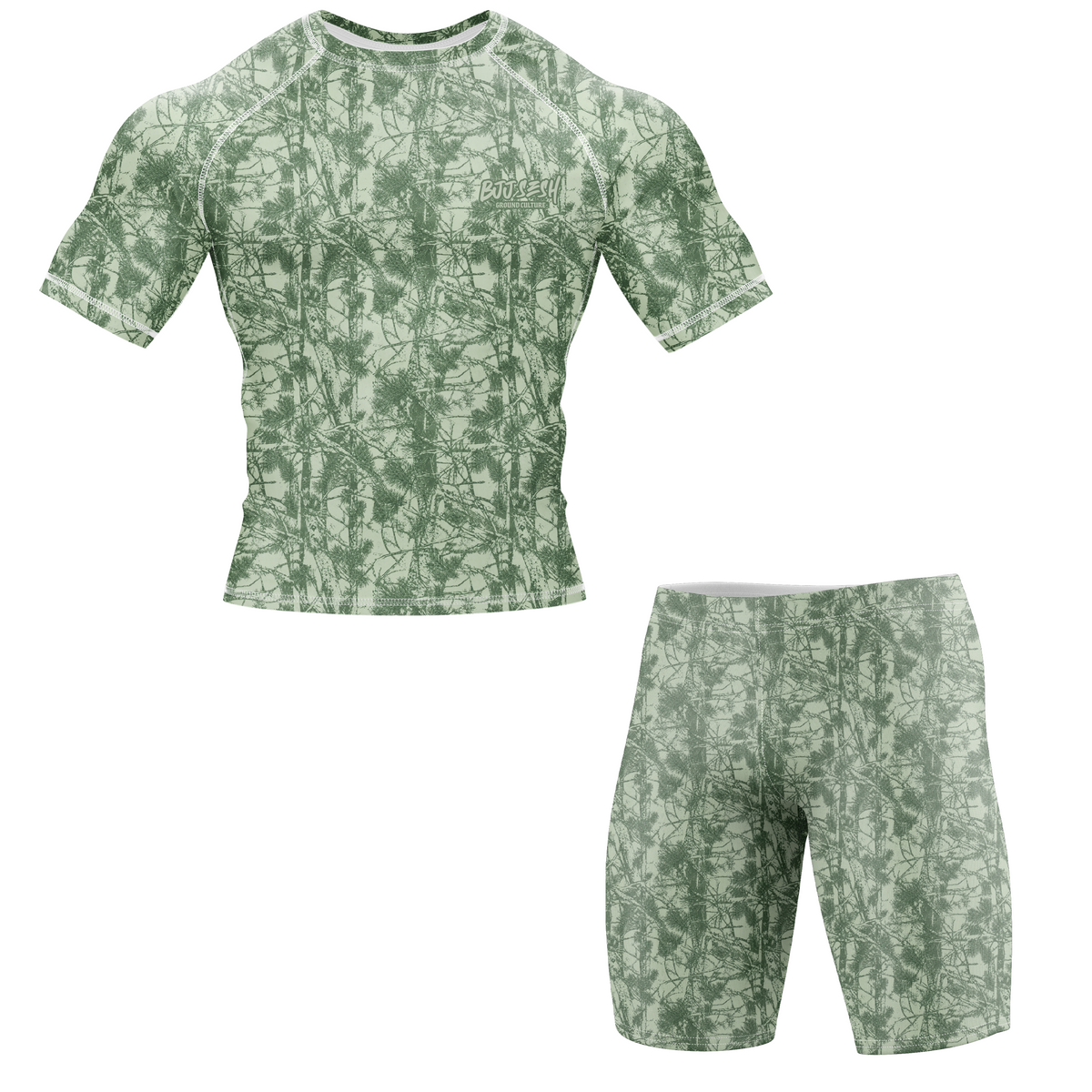 Green Forest Camo BJJ Rash Guard