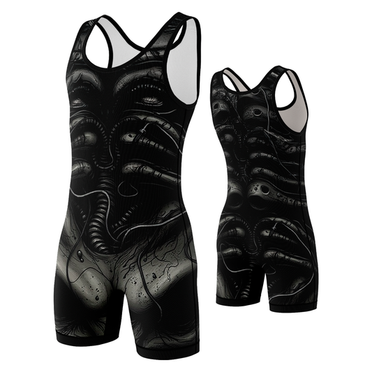 Alien Skeleton Wrestling Singlet