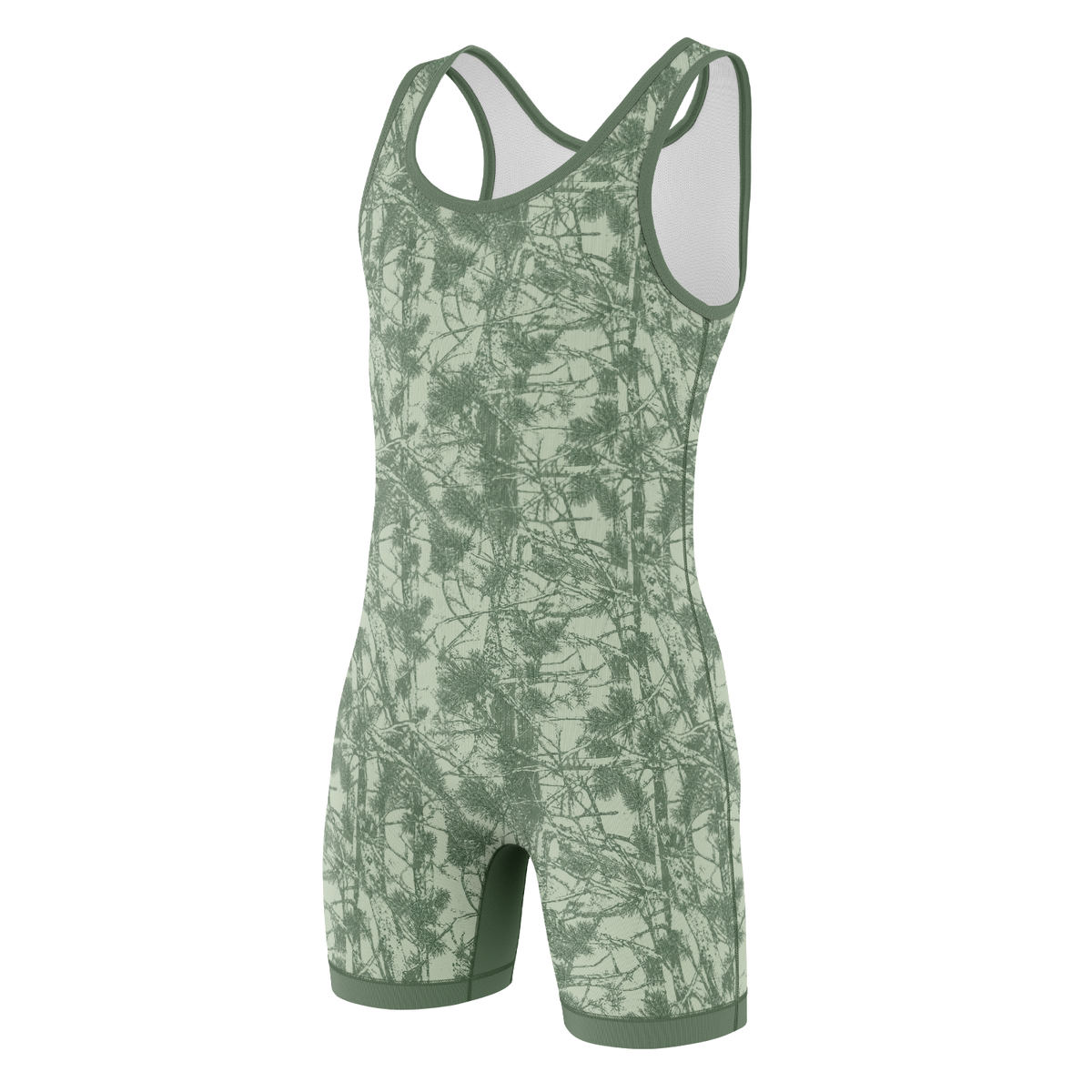 Green Forest Camo Wrestling Singlet