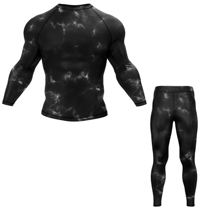 Black Marble Lightning BJJ Rash Guard