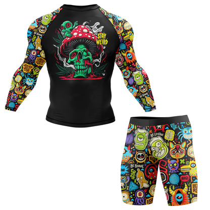 Stay Weird Doodle BJJ Rash Guard