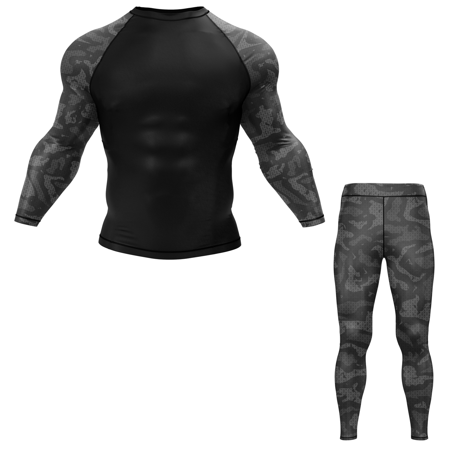 Grey Camo BJJ Rash Guard