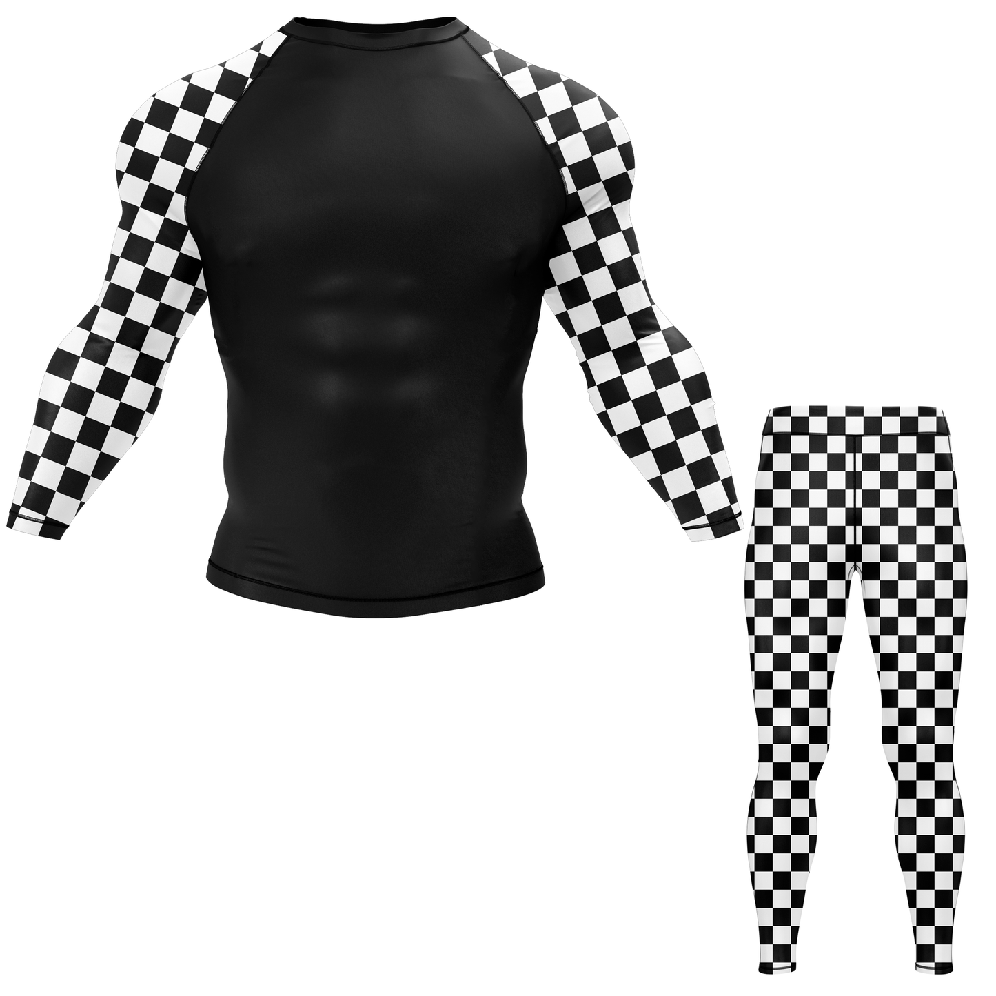 Checkered BJJ Rash Guard