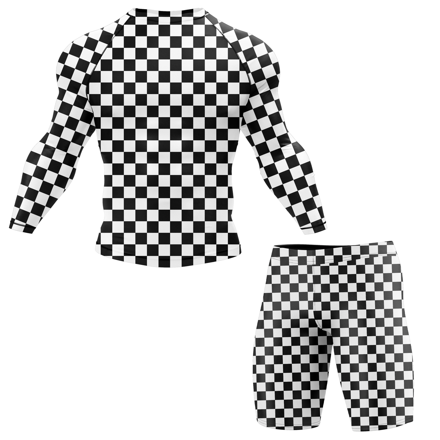 Checkered BJJ Rash Guard