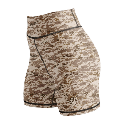 Desert Camo Women's BJJ Rash Guard - Short Sleeve