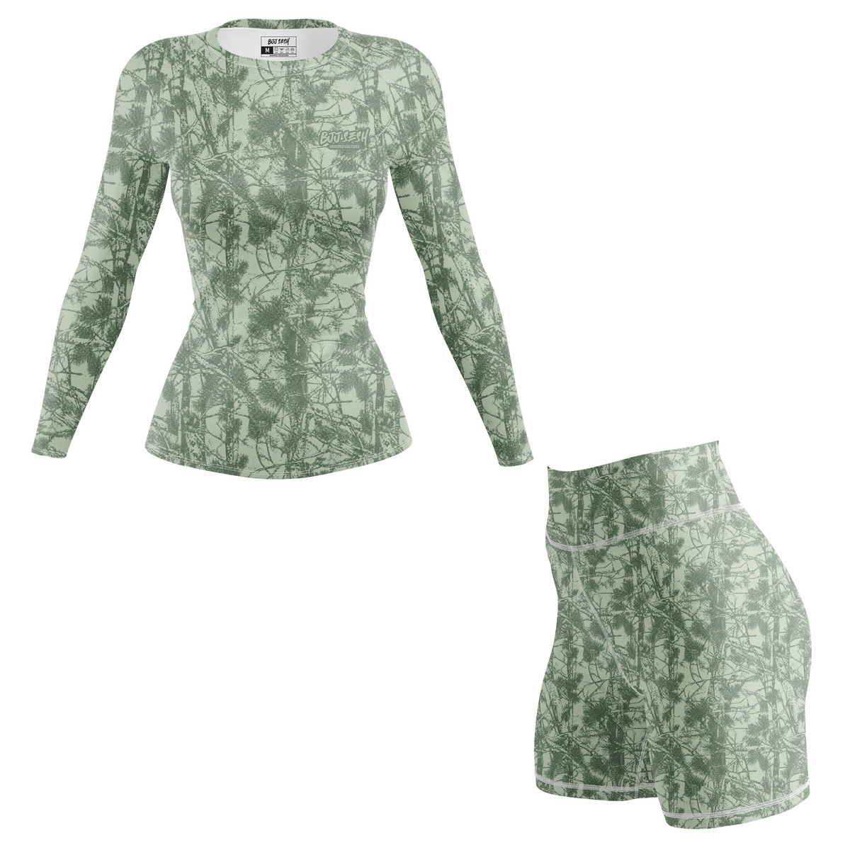 Green Forest Camo Women's BJJ Rash Guard