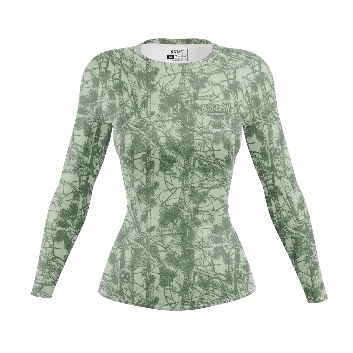 Green Forest Camo Women's BJJ Rash Guard