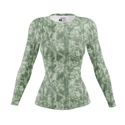 Green Forest Camo Women's BJJ Rash Guard