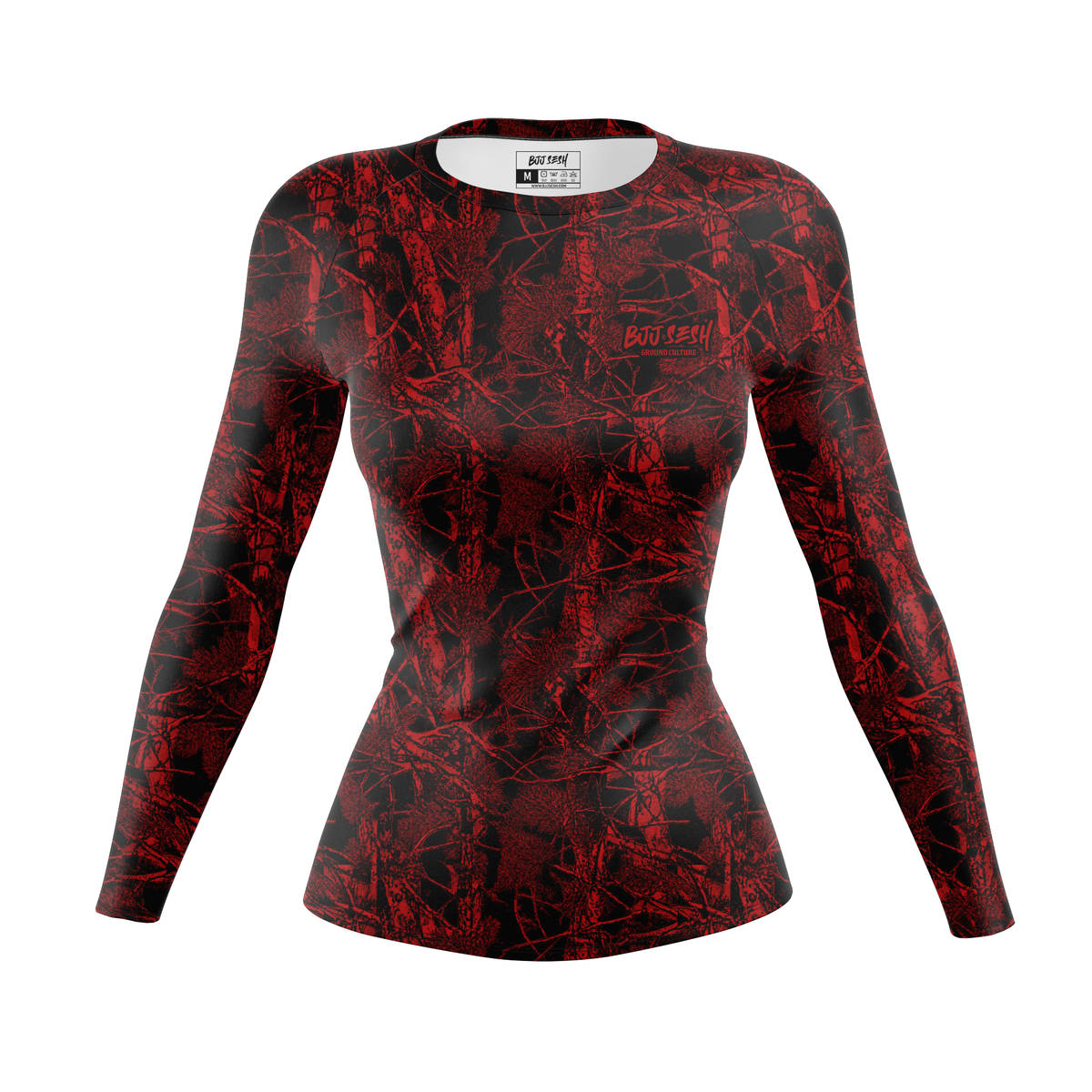 Red Forest Camo Women's BJJ Rash Guard