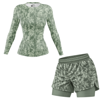 Green Forest Camo Women's BJJ Rash Guard