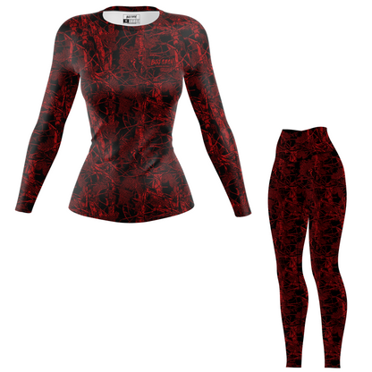 Red Forest Camo Women's BJJ Rash Guard
