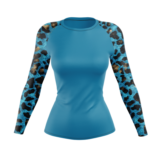 Blue Leopard Women's BJJ Rash Guard
