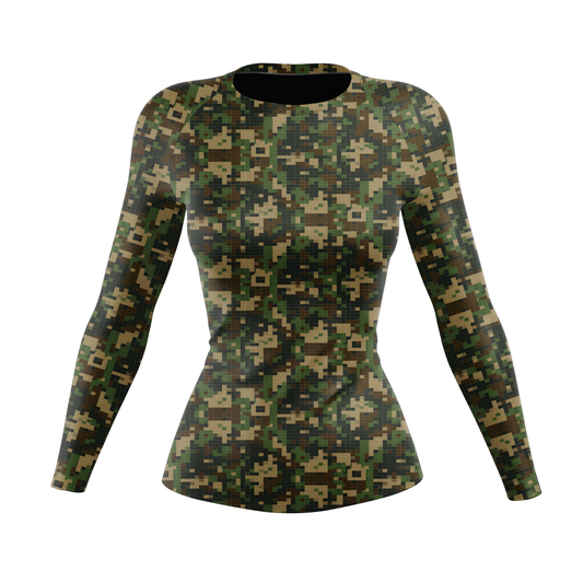 Digital Camo Women's BJJ Rash Guard