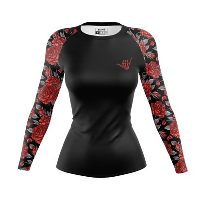 Red Death Rose Women's BJJ Rash Guard