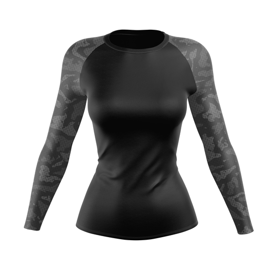 Grey Camo Women's BJJ Rash Guard