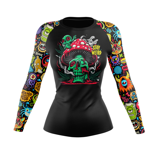 Stay Weird Doodle Women's BJJ Rash Guard
