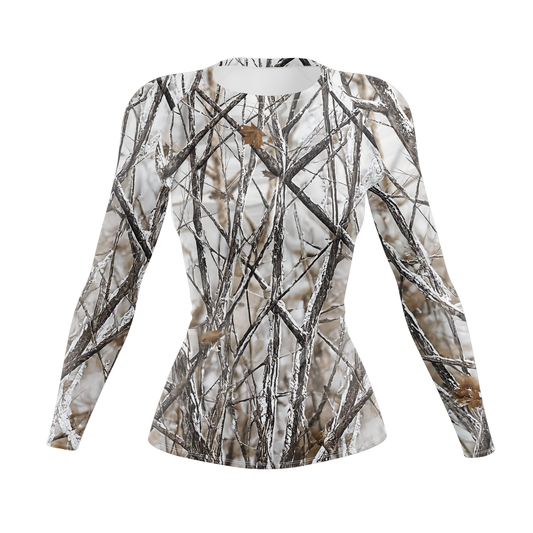White Camo Tree Women's BJJ Rash Guard