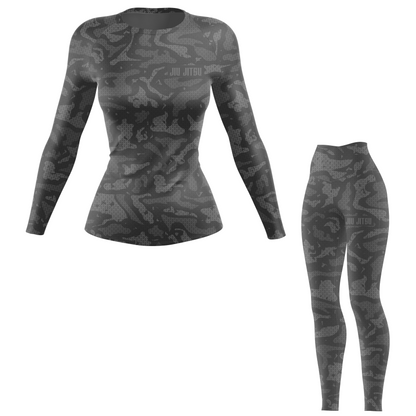 Jiu Jitsu Grey Camo Women's BJJ Rash Guard