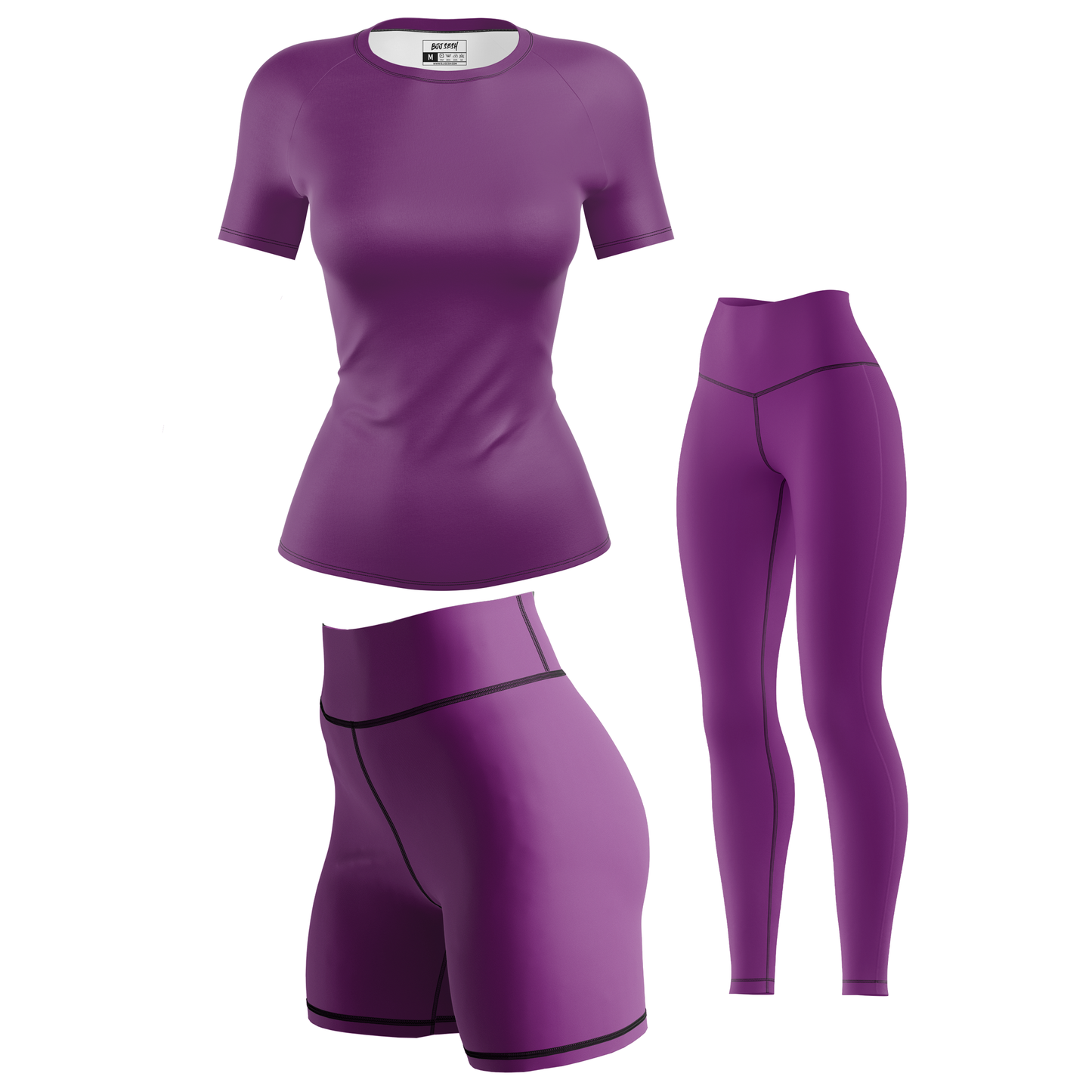 Plain Purple Women's BJJ Rash Guard - Short Sleeve