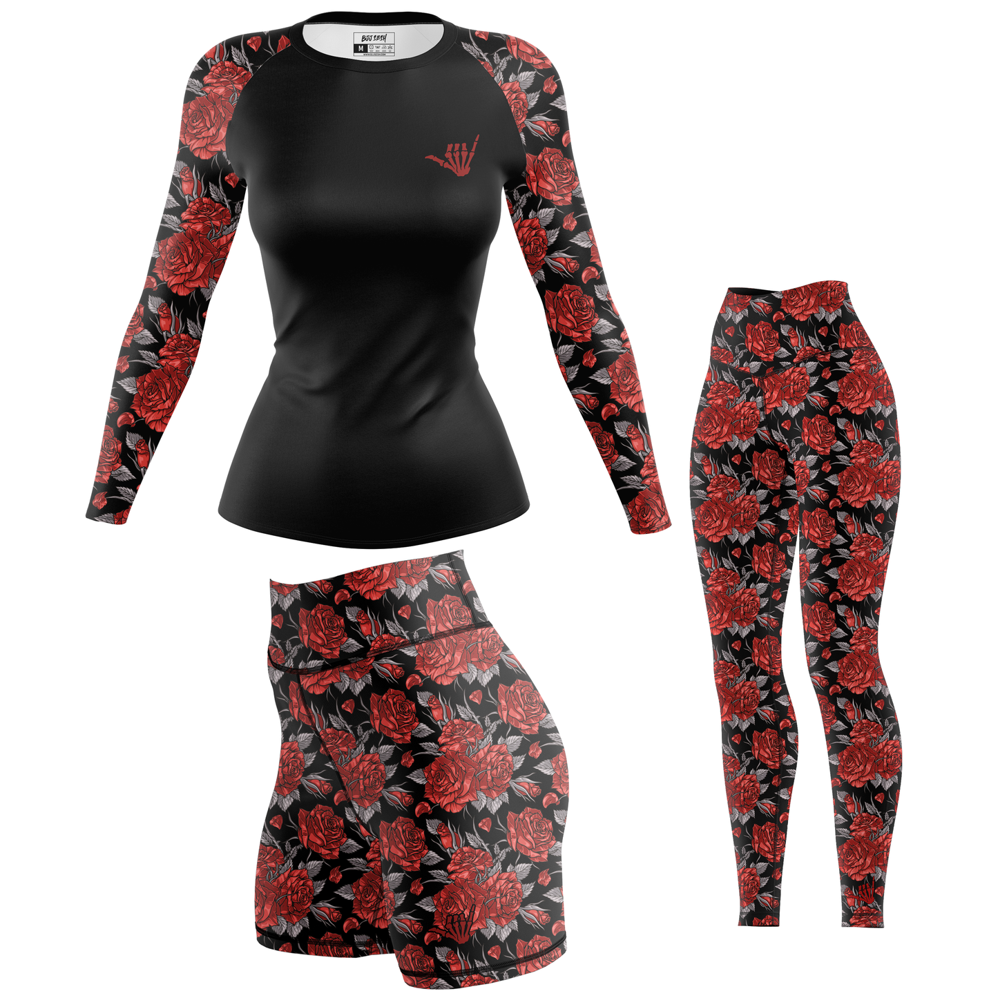 Red Death Rose Women's BJJ Rash Guard