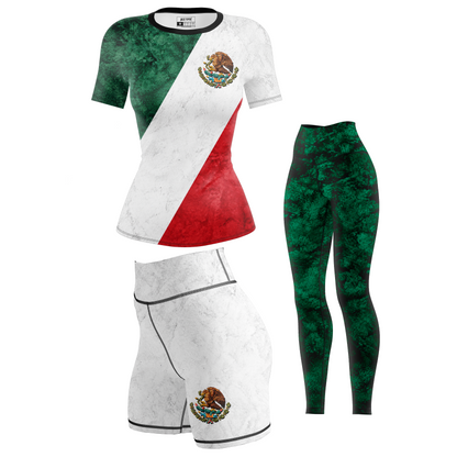 Mexico Women's BJJ Rash Guard - Short Sleeve