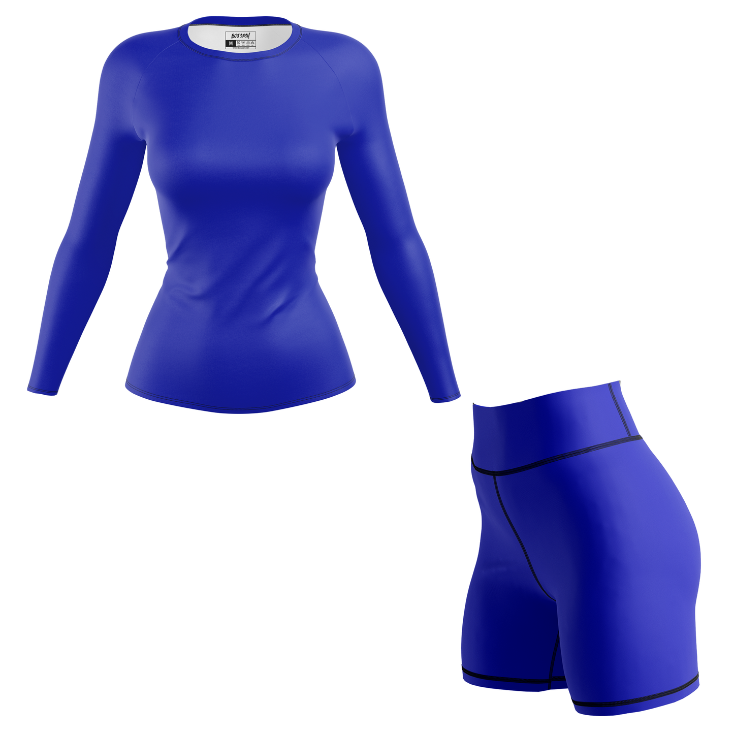 Plain Blue Women's BJJ Rash Guard