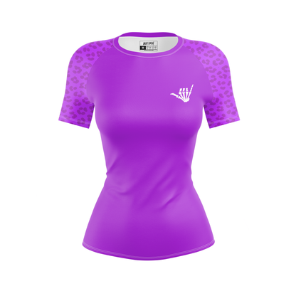 Mid Purple Predator Women's BJJ Rash Guard - Short Sleeve