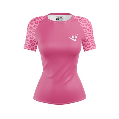 Mid Pink Predator Women's BJJ Rash Guard - Short Sleeve