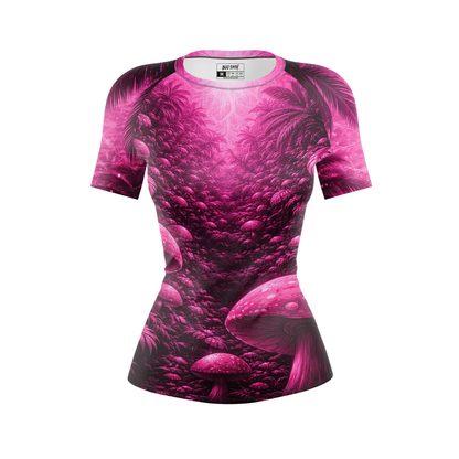 Pink Paradise Women's BJJ Rash Guard - Short Sleeve